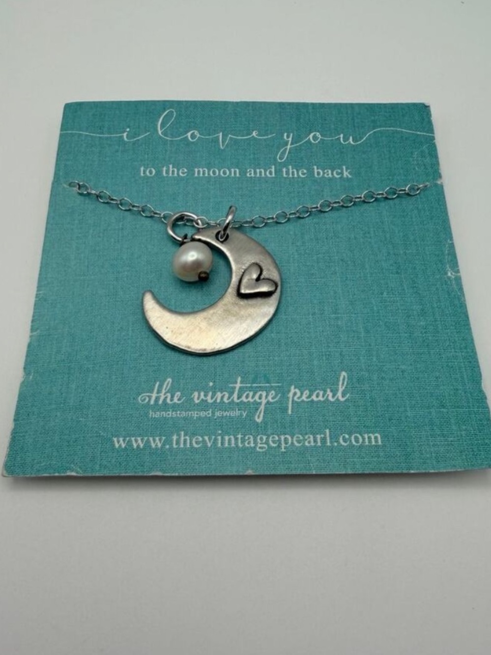 The Vintage Pearl Silver Moon & Pearl Pendant Necklace
